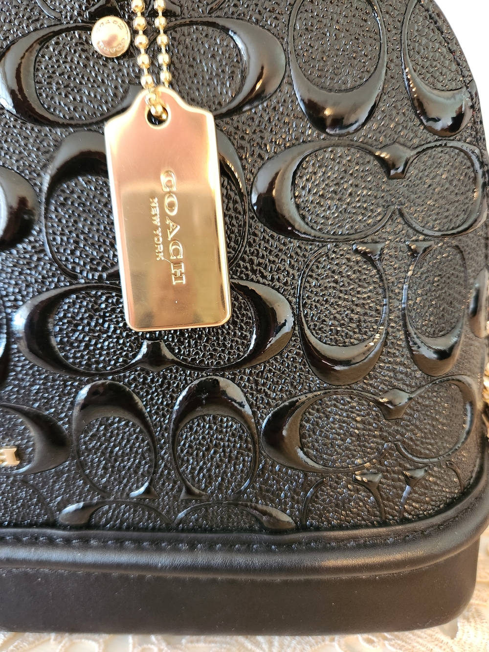 Coach Black Signature Dome Satchel F27597 LIKE NEW - Picture 2 of 10